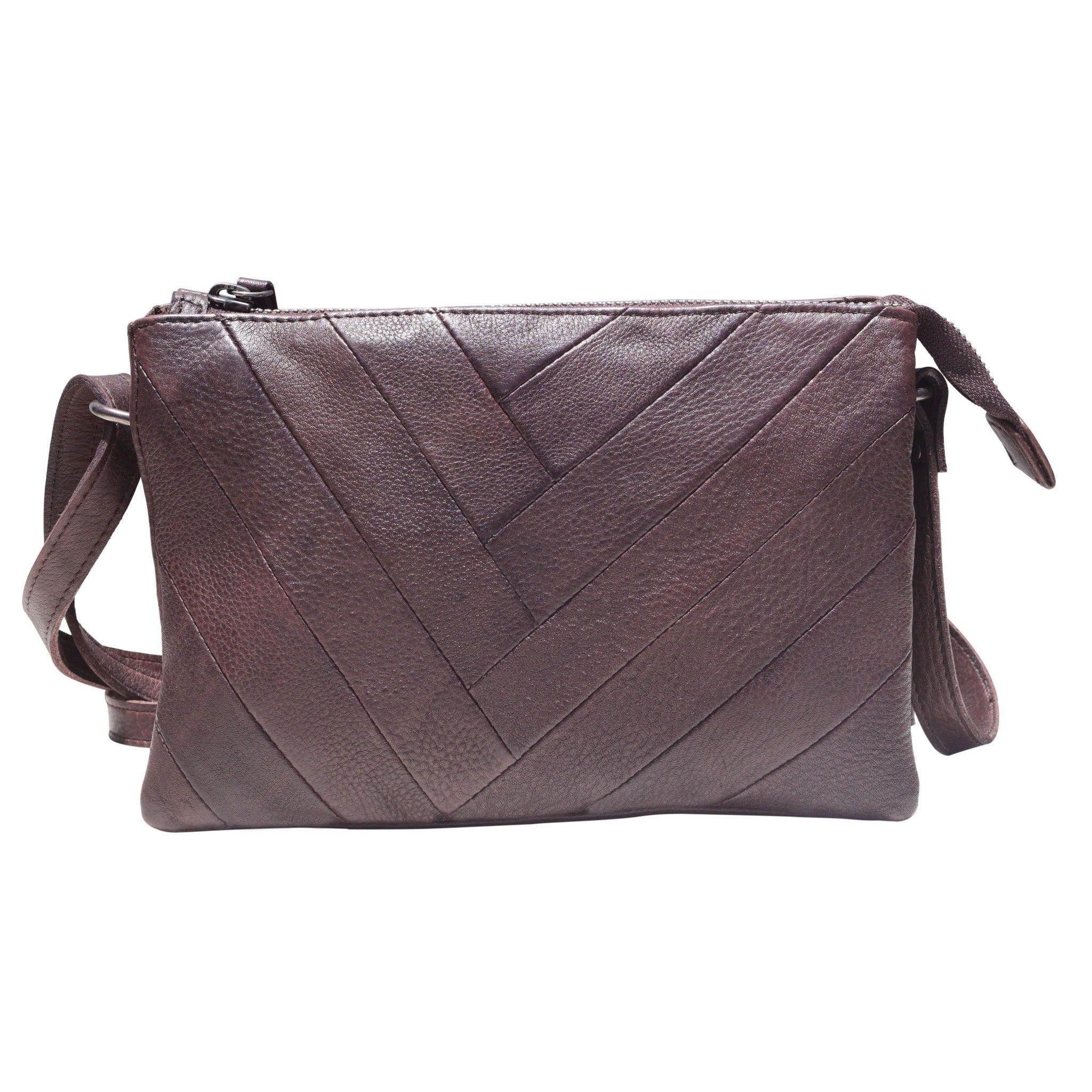 Brown full-grain leather Sunny crossbody bag by Latico Leathers