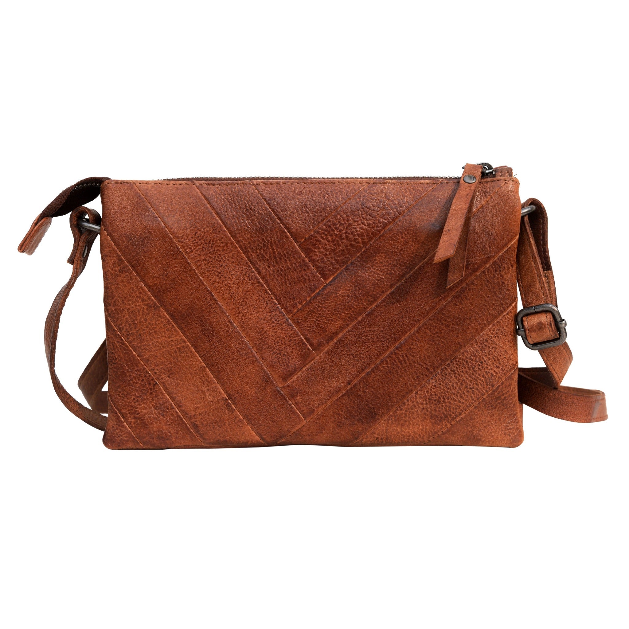 Cognac full-grain leather Sunny crossbody bag by Latico Leathers