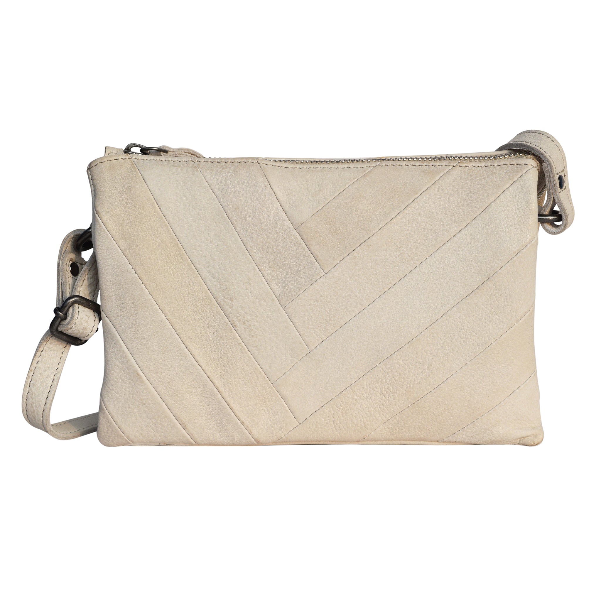 Oat full-grain leather Sunny crossbody bag by Latico Leathers