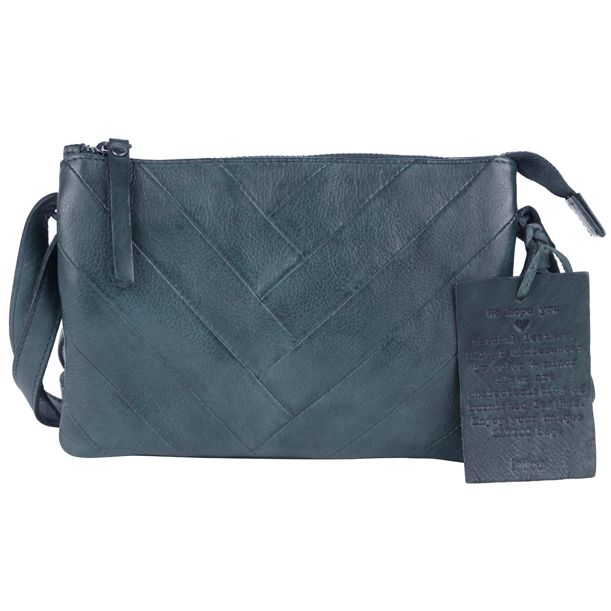 Denim full-grain leather Sunny crossbody bag by Latico Leathers