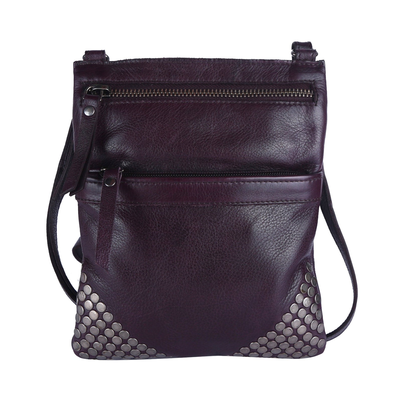 Metallic Dark Eggplant Leather store Satchel