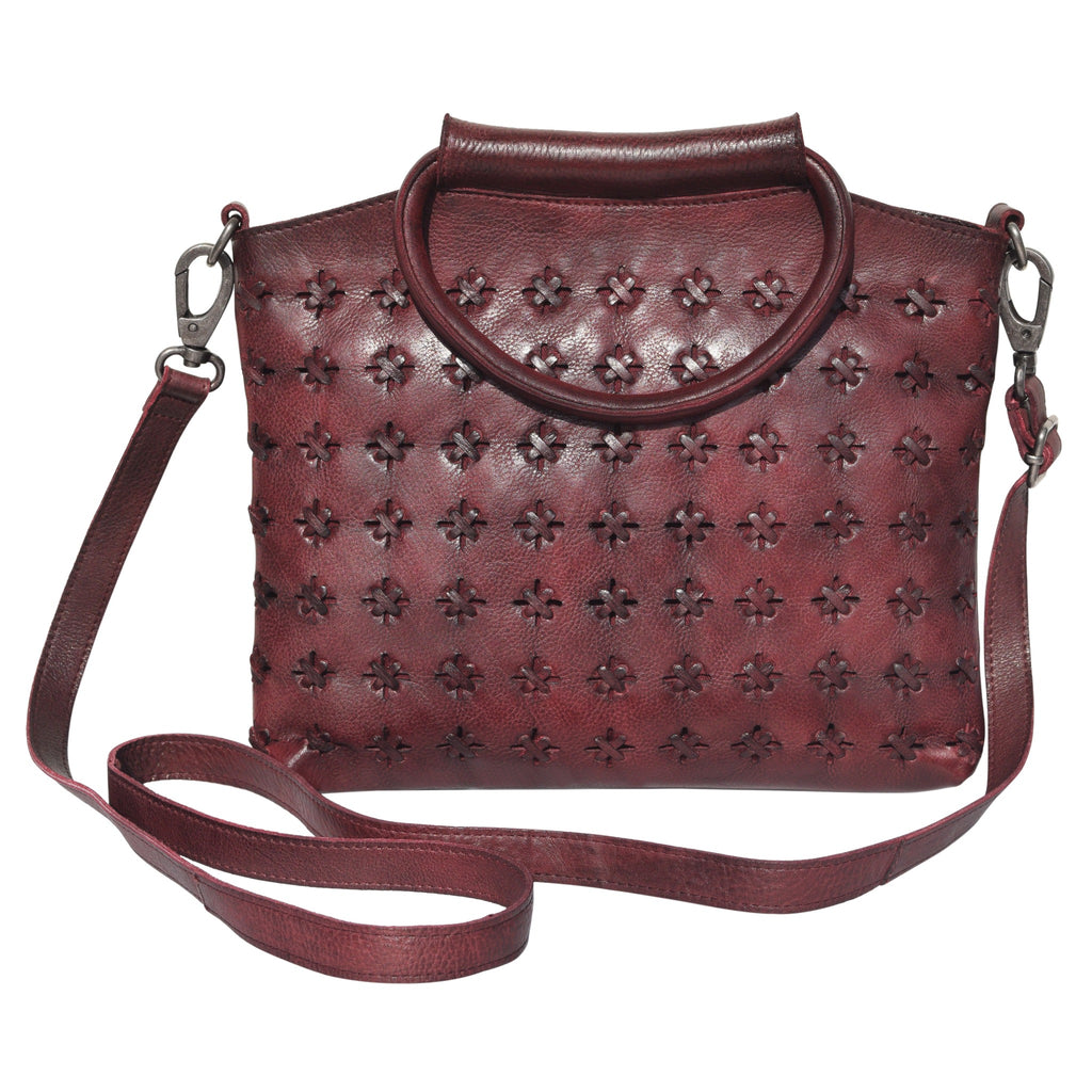 Under One Sky, Bags, Womens Under One Sky Brown Perforated Crossbody Bag  With Studded Strap