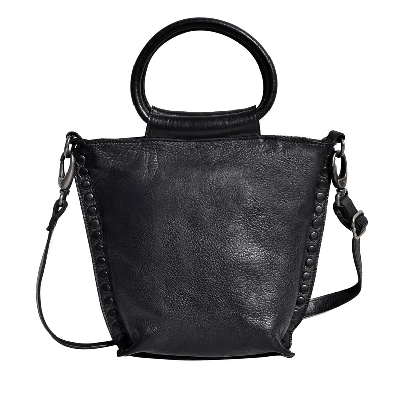 DAY&MOOD Black Alicia Braided Leather Crossbody Bag