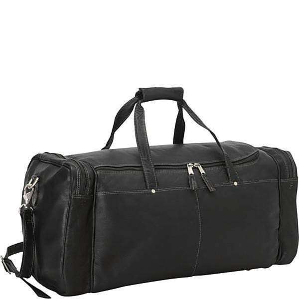 Black Leather Travel Duffel Bag For Men & Women – Manntara Co.