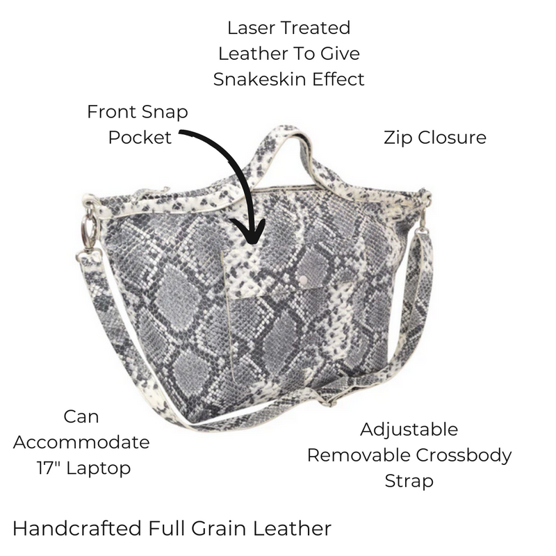 Stylish Snakeskin Handbag Python Flap Crossbody Satchel Bag