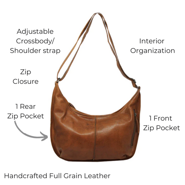 The Mascoro Leather® Antique Finish Studded Leather Shoulder Bag
