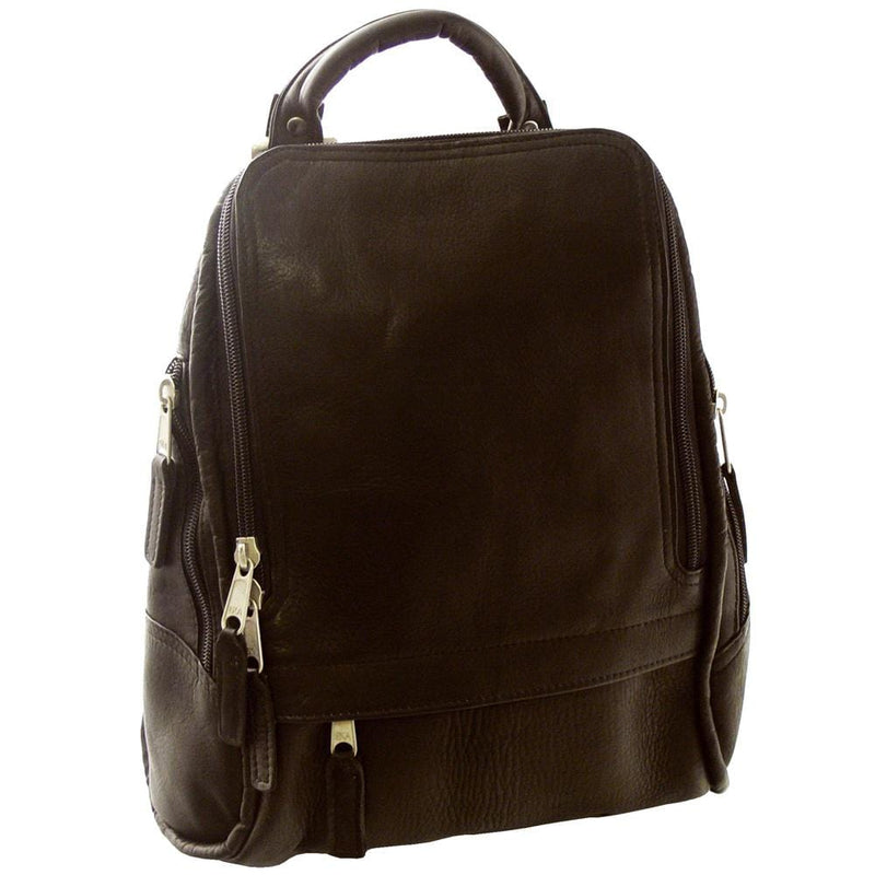 Vintage Dark Brown Leather Backpack Diaper Bag Purse - LeatherNeo