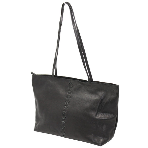 Loygkgas Unisex Adult Cotton Padded Quilted Tote Bag Zipper Large Shoulder  Bag (Silver)